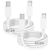 2 Pack USB C to Lightning Cable 10 ft, [Apple MFI Certified] iPhone Fast Cord 10 Feet, Quick Charging Type C to Lightning Power Cord 10 Foot for iPhone 14 Plus /13/12/11 Pro Max Mini, iPad