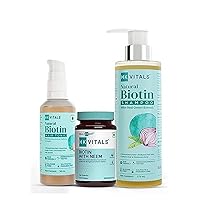 HK Vitals Biotin with Neem - 60 Tablets | biotin | zinc | Hibiscus | bhringaraj | Biotin Shampoo - 175 ml | Skin Friendly | Silicone Free | Sulphate & paraben Free | Hair Tonic - 50 ml