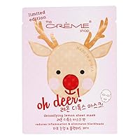 The Creme Shop - Oh Deer! Holiday Detoxifying Lemon Face Sheet Mask - 1 Count Limited Edition