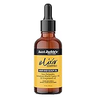 Elixir Essentials Hair & Scalp Oil, Saw Palmetto, Jamaican Black Castor Oil & Grapeseed Oil, Nourishes, Thickens & Supports Hair Growth, 2 oz
