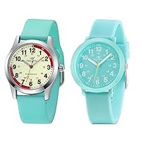 SIBOSUN Nurse Watches for Medical Students Doctors Women Men Unisex Easy to Read Dial Military Time Second Hand Water Resistant Silicone Band All Pale Blue