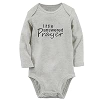Babies Little Answered Prayer Funny Rompers, Newborn Baby Bodysuits, Infant Jumpsuits, 0-24 Months Kids Long Outfits