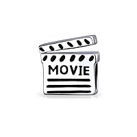 Bling Jewelry Theater Lover Movies Director Action Movie Clapboard Pop Corn Bucket Charm Bead For Women For Teen Fits European Bracelet .925 Sterling Silver