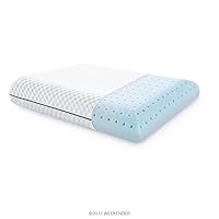 Gel Memory Foam Pillow – Ventilated Cooling Pillow – Removable, Machine Washable Cover - Queen, White (Pack of 1)