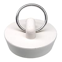 Danco 1-1/4-Inch Rubber Drain Stopper, White, Carded, 80225