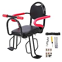 Rear Bicycle Seat for Child, Quick Dismounting Mount Kid Carrier, with Non-Slip Armrests, Protective Netand Pedals Padded Seat Belt, with Installation Tools (UP to 120 Pound)
