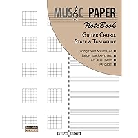 MUSIC PAPER NoteBook - Guitar Chord, Staff & Tablature MUSIC PAPER NoteBook - Guitar Chord, Staff & Tablature Paperback