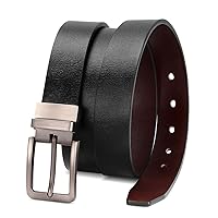XZQTIVE Reversible Leather Belts for Women with Rotated Metal Buckle Black/Brown Women Belts