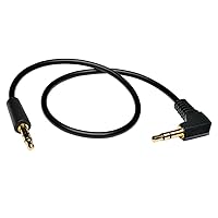 TRIPP LITE P312-001-RA 1-Feet 3.5mm Mini Stereo Audio Cable with One Right Angle Plug,Black