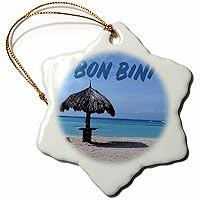 Bon Bini on a Photograph of an Umbrella at Baby Beach in Aruba. - Ornaments (orn-327138-1)