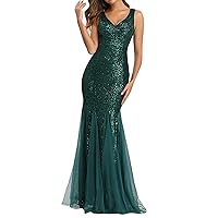 Sparkly Dresses for Women Evening Party Sexy Deep V Neck Sequin Glitter Bodycon Stretchy Mini Party Dress