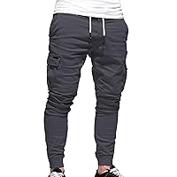 Casual Joggers Cargo Pants for Men Drawstring Workout Running Athletic Sweatpants Fashion Hiking Trousers