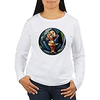 Women's Long Sleeve T-Shirt Stained Glass Mother and Child