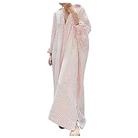 XJYIOEWT Graduation Dresses for Women 2024,Women's Boho Linen Cotton Stripe Cardigan Oversized Plus Size Asymmetrical D