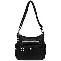 Bueno of California Smooth Faux Leather Shoulder, Black