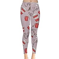 CowCow Womens Cookies Lollipop Cupcakes Candy Icecream Coffee Food Dessert Sweet Leggings, XS-5XL