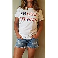 Donald Trump White Round Neck Half Sleeves Women Ladies Tee Shirt