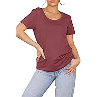 Fashion Star Womens Cotton Plain Scoop Neck Cap Sleeve Basic Regular Fit T-Shirts Size S-XXL