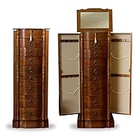 Hives and Honey - Robyn Jewelry Armoire - Antique Style Locking Storage for Organized Jewelry - Walnut