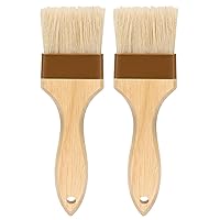 Pastry Brush,2 inch Basting Brush for Cooking and Baking,Natural Bristle Food Brush for Oil & Sauce,No Bristles off,Easy Clean,Durable Kitchen Marinade Butter Culinary Utensil (2 Pack)