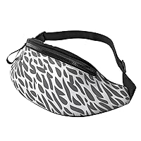 Black Zebra Print Pattern Fanny Pack For Women And Men Fashion Waist Bag With Adjustable Strap For Hiking Running Cycling