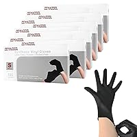 Disposable Gloves Small, Nitrile and Vinyl Blend Latex Free Gloves, 4 Mil,1000 Pc. Food Grade Gloves for Cleaning, Food Prep, Hair Dye, Tattoo, Black