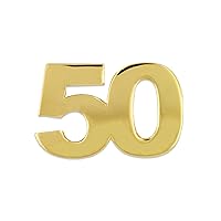 PinMart's Number Fifty 50 Anniversary 50th Birthday Shiny Gold Lapel Pin