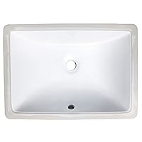 Undermount Bathroom Sink 16x11 Small Rectangle Narrow Vanity Sink - White - Fits 18 Inch Vanity - With Overflow - 16 Inch by 11 Inch Opening - Vitreous china ceramic (ZP-1611, 1)