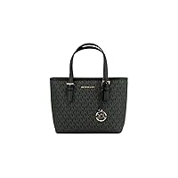 Michael Kors XS Carry All Jet Set Travel Womens Tote (BLACK SIG/GOLD)