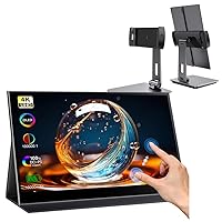 UPERFECT 4K OLED Portable Monitor Touchscreen with 10000 mAh Battery & Portable Monitor Adjustable Stand
