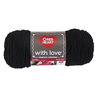 Red Heart E400.1012 with Love Yarn, Solid-Black
