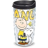 Tervis Made in USA Double Walled Peanuts Colossal Insulated Tumbler Cup Keeps Drinks Cold & Hot, 10oz Wavy, Classic