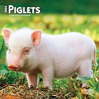 Piglets | 2024 7 x 14 Inch Monthly Mini Wall Calendar | BrownTrout | Domestic Pet Baby Farm Animals