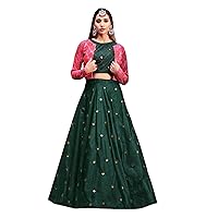 Green Indian Eid Chiffon Shibori Jacket Style Skirt & Top Set Girls 8274