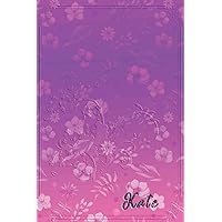 Kate: Personalized Name Embossed Lavender Purple Pink Shade Gradient with floral Inspired | Blank Lined Notebook Journal | Diary Note Taking ... Touch Gift for Female Friends Coworkers