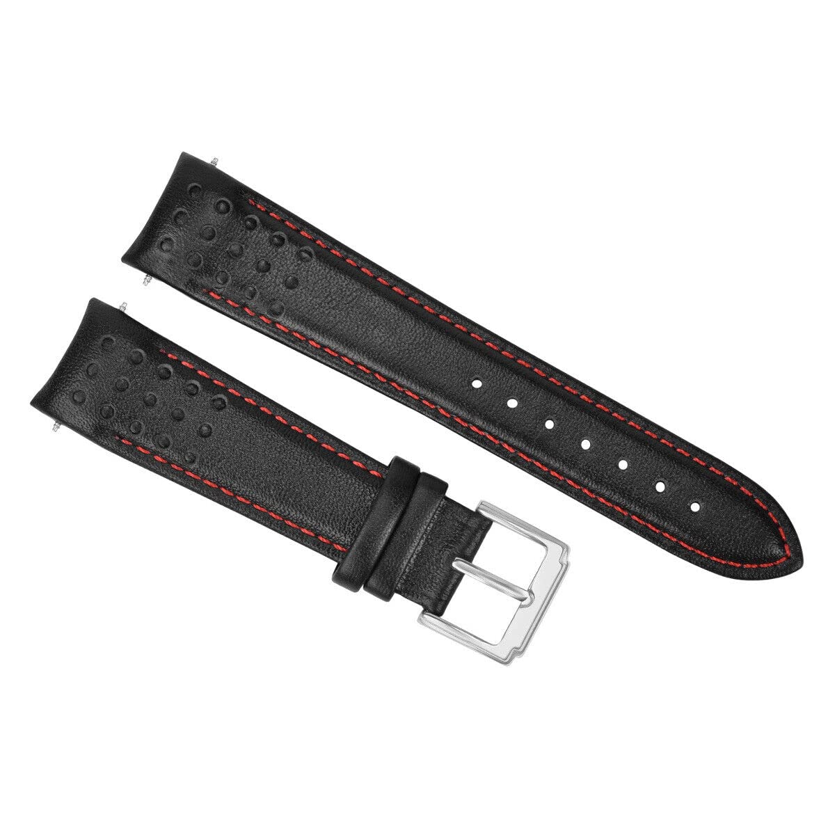 Ewatchparts 21MM CURVED END LEATHER WATCH BAND STRAP COMPATIBLE WITH CITIZEN ECO DRIVE PROMASTER RED ST