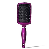 Majestique Paddle Hair Brush Premium Purple Series - Refresh and Extend Flat Hair Brush. Paddle Detangler for All Hair Types - Hair Brush Women. Men. Girls - Removes Dirt Excess Oils and Soft Nylon