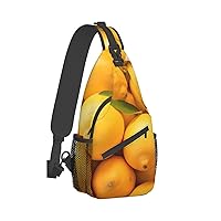 Sling Bag for Women Men Crossbody Bag Small Sling Backpack Yellow Ripe Lemon Chest Bag Hiking Daypack