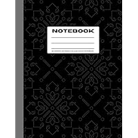 Notebook: 8.5 x 11 inch 120 Page College-ruled Notebook, Black Pattern.