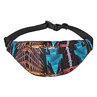 Streets of New York City Adjustable Belt Hip Bum Bag Fashion Water Resistant Hiking Waist Bag for Traveling Casual Running Hiking Cycling