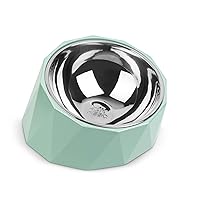 Elevated Dog Bowl for Small Dogs, Tilted Dog Bowl Dog Dish with Detachable Melamine Stand, Dog Food Bowl for French Bulldogs, Puppies, Cats, Non-Skid, Easier to Reach Food