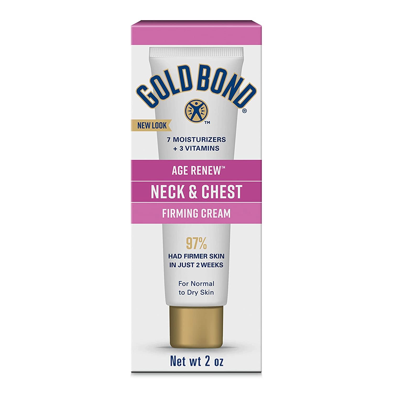 Gold Bond Neck & Chest Firming Cream 2 oz, Clinically Tested Skin Firming Cream (Pack of 2)
