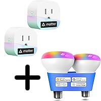 Matter Smart Plug Mini (2 Pack) Smart Light Bulb