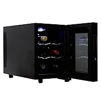 Koolatron 6 Bottle Wine Cooler, Black, Thermoelectric Wine Fridge, 0.65 cu. ft. (16L), Freestanding Wine Cellar, Red, White and Sparkling Wine Storage for Small Kitchen, Apartment, Condo, RV
