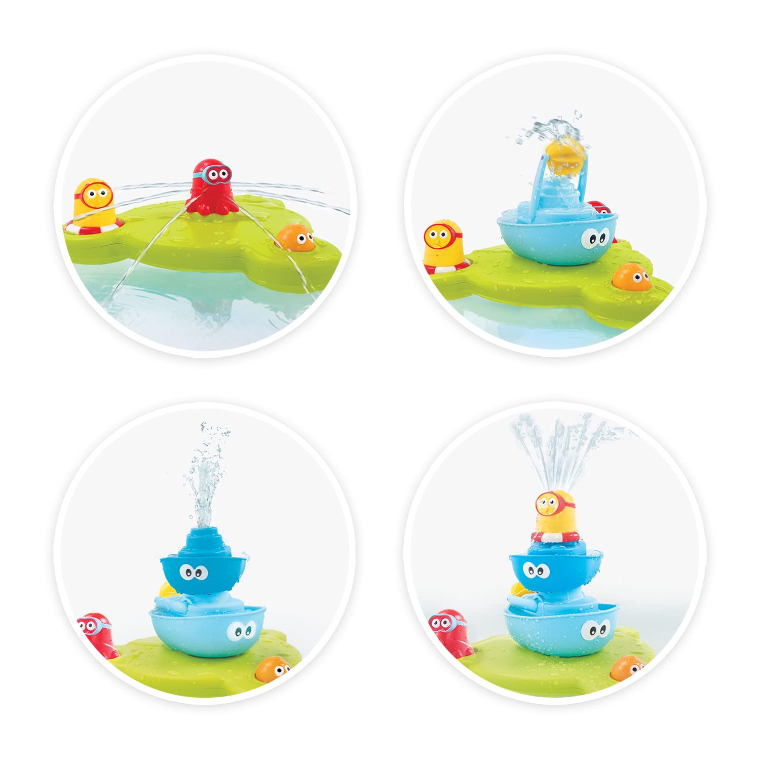 Yookidoo Baby Bath Toy (7 Piece Set) - Stack N' Spray Bathtub Fountain - Magical Spray Fountain for Bathtime Fun