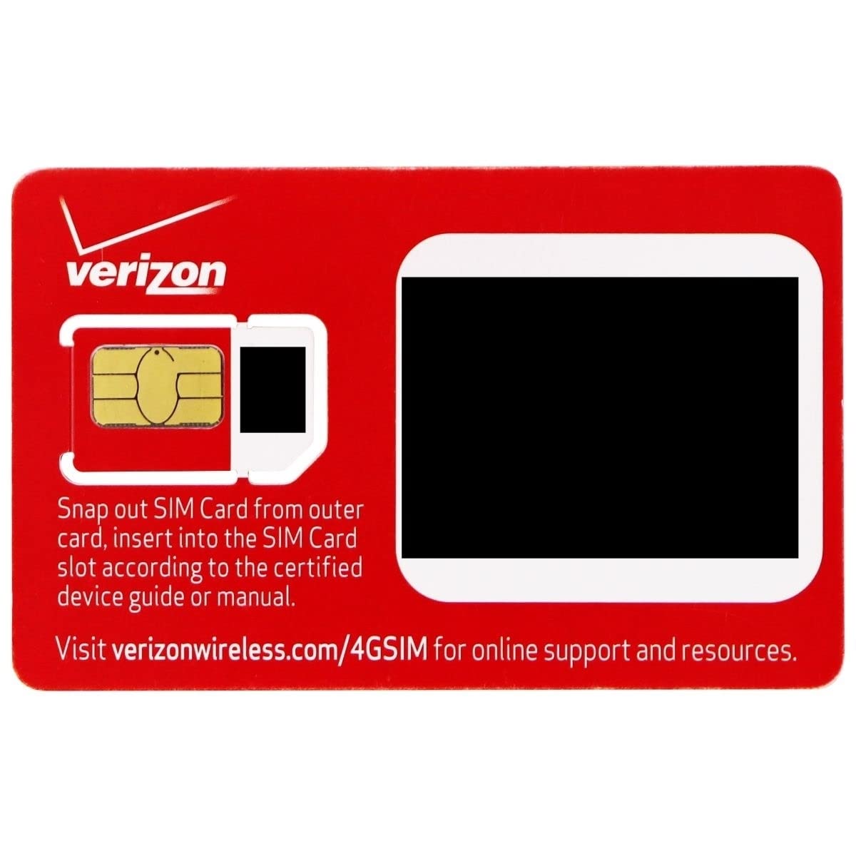 Verizon Wireless RETAILSIM4G-A Vzncel Sim 2ff 4g LTE