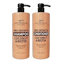 Dead Sea Collection Coconut & Biotin Oil Shampoo and Conditioner Set for Strengthening and Volume - with Natural Dead Sea Minerals - Nutrition and Healthier, Repair and Shine - Pack of 2 (67.6 fl. oz)