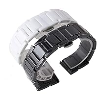 Pure White Black Ceramic Watchbands 14mm 16mm 18mm 20mm Strap for Lady Mens Watches watchband Polished Stylish Metal Butterfly Buckle
