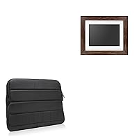 BoxWave Case Compatible with Aluratek 8 in Distressed Wood Photo Frame (6MF185) - Polar Jacket, Puffy Padded Material Zip Up Sleeve Pouch - Jet Black