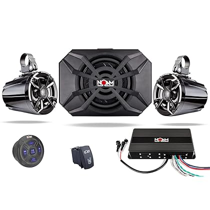 NOAM NUTV5-S V.2 - ATV/Golf Cart/UTV Waterproof Speakers Bluetooth 2.1 Marine Stereo System